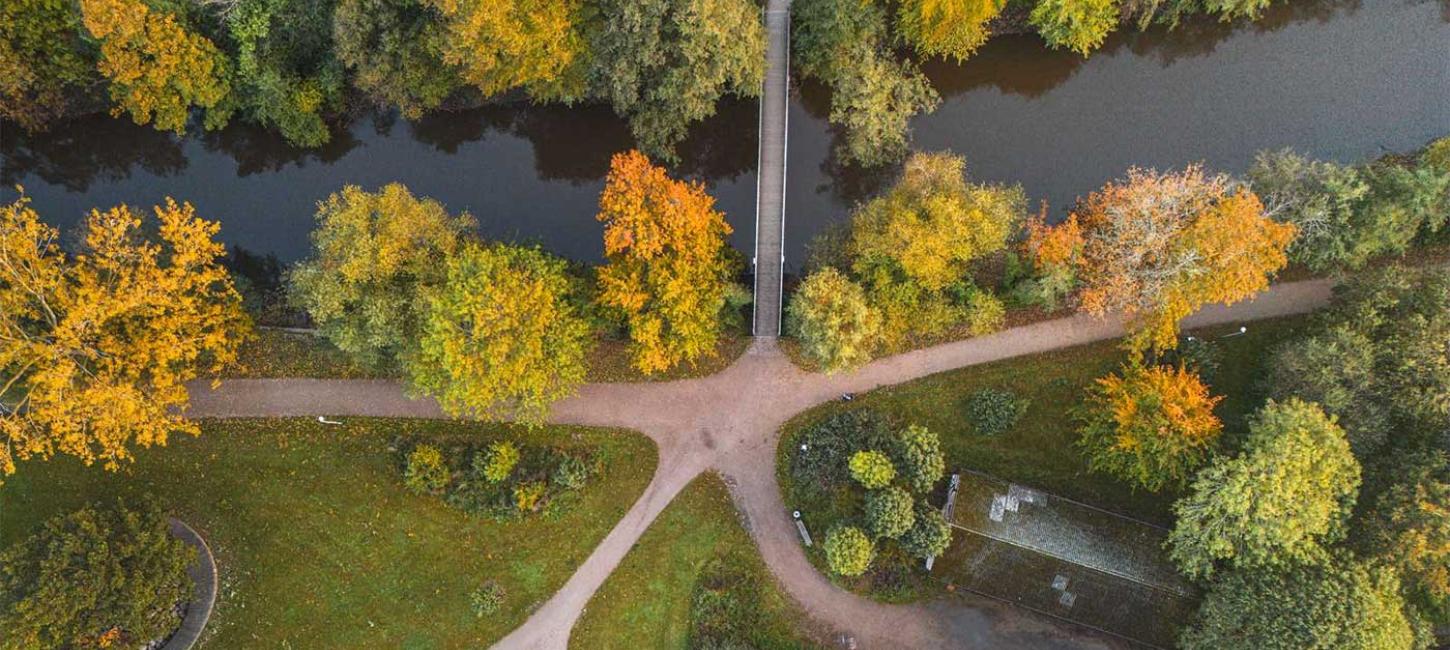 Odense Å efterår drone